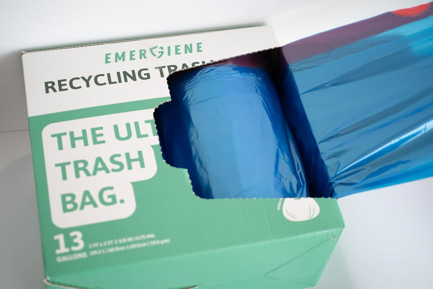 13 Gallon Recycling Trash Bags, 200 Count Drawstring Tall Kitchen Garbage Bags, Pre-Separated, Unscented, Ultra Strong, Leakproof, Sturdy, Translucent Blue