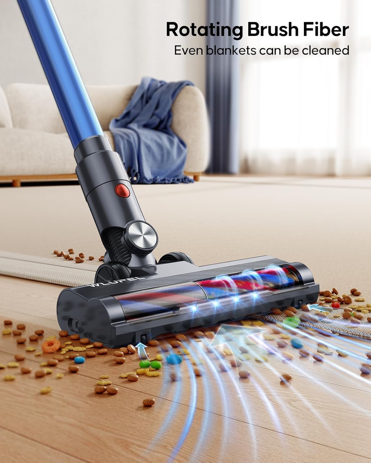 Cordless Vacuum Cleaner, 30Kpa/400W/45Mins Stick Cordless Vacuum Cleaner Rechargeable, 80000RMP Lightweight Handheld Vacuum for Home with LED Display Screen, for Hardwoods/Floors/Carpets/Pet Hair