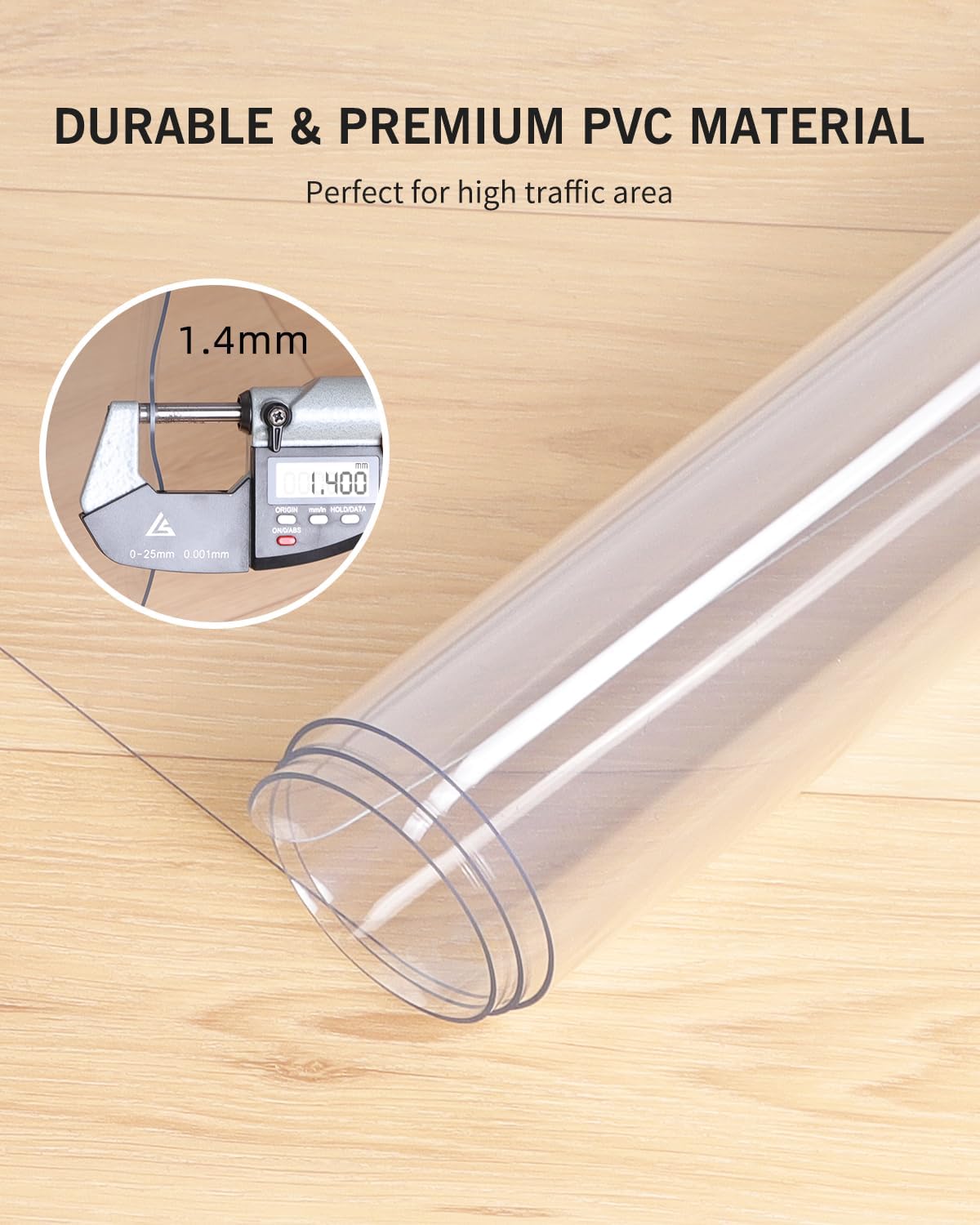 Area Mat for Hard Floor, 6'×9' Transparent PVC Area Rug for Home, Waterproof No Smell Protector for Dining Room, Large Durable Mats for Rolling Chair, Kitchen, Living Room, High Traffic Area