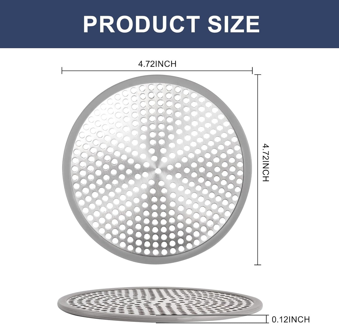 Heavy Duty Stainless Steel Drain Protector, Outside Diameter 4.75" Mesh Metal Sink Floor Drain Cover Plate, for Kitchen Sink/Bathroom Bathtub Wash Basin Floor Drain Balcony Drain Hole, Utility