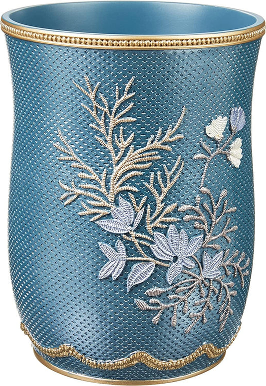 Zahari Home Decorative Trash Can for Bathroom, Office & Bedroom - 2.1 Gallons Stylish & Small Trash Can for Dorms, Desktop & Restroom - Chic Waste Basket for Compact Spaces, Capri