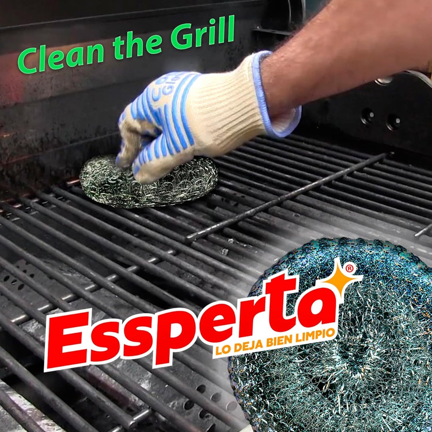 5 Pcs ESSPERTA Stainless Steel Wool Scrubber，5 Steel Scrubber Wool Pads for Cleaning Dishes, Metal Scrubber Pot Scrubbers Can Clean Iron Pots, Stoves, Barbecue Grills, Wash Sink