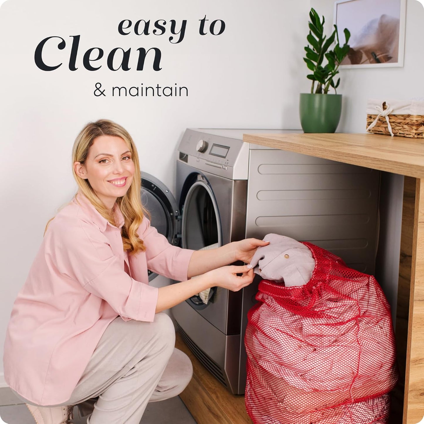 Handy Laundry Mesh XL Laundry Bags - Durable, Machine Washable with Secure Drawstring Closure - Perfect for College Dorms, Laundromats, Apartments (Red, Large 24" x 36", 2-Pack)