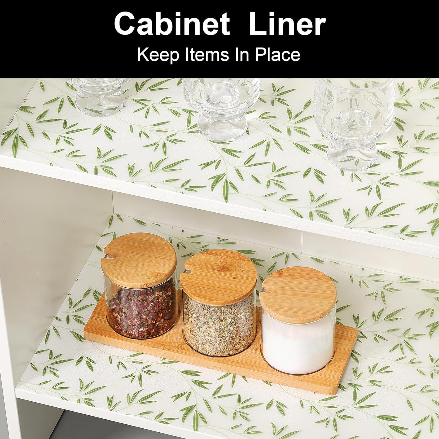 Cooyes Shelf Liners for Kitchen Cabinets, Waterproof and Oil-Proof Kitchen Cupboard Liner, Refrigerator Liners and Plastic Drawer Mats EVA Non Adhesive Shelves