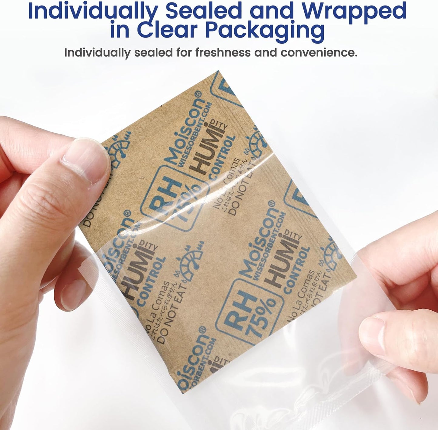 75% RH 8 Gram Two-Way Humidity Control Packs for Storing Up to 5 Items, 15 Pack Size 8 Moisture Control Packets Individually Wrapped for Small Non-Plastic Travel Cases
