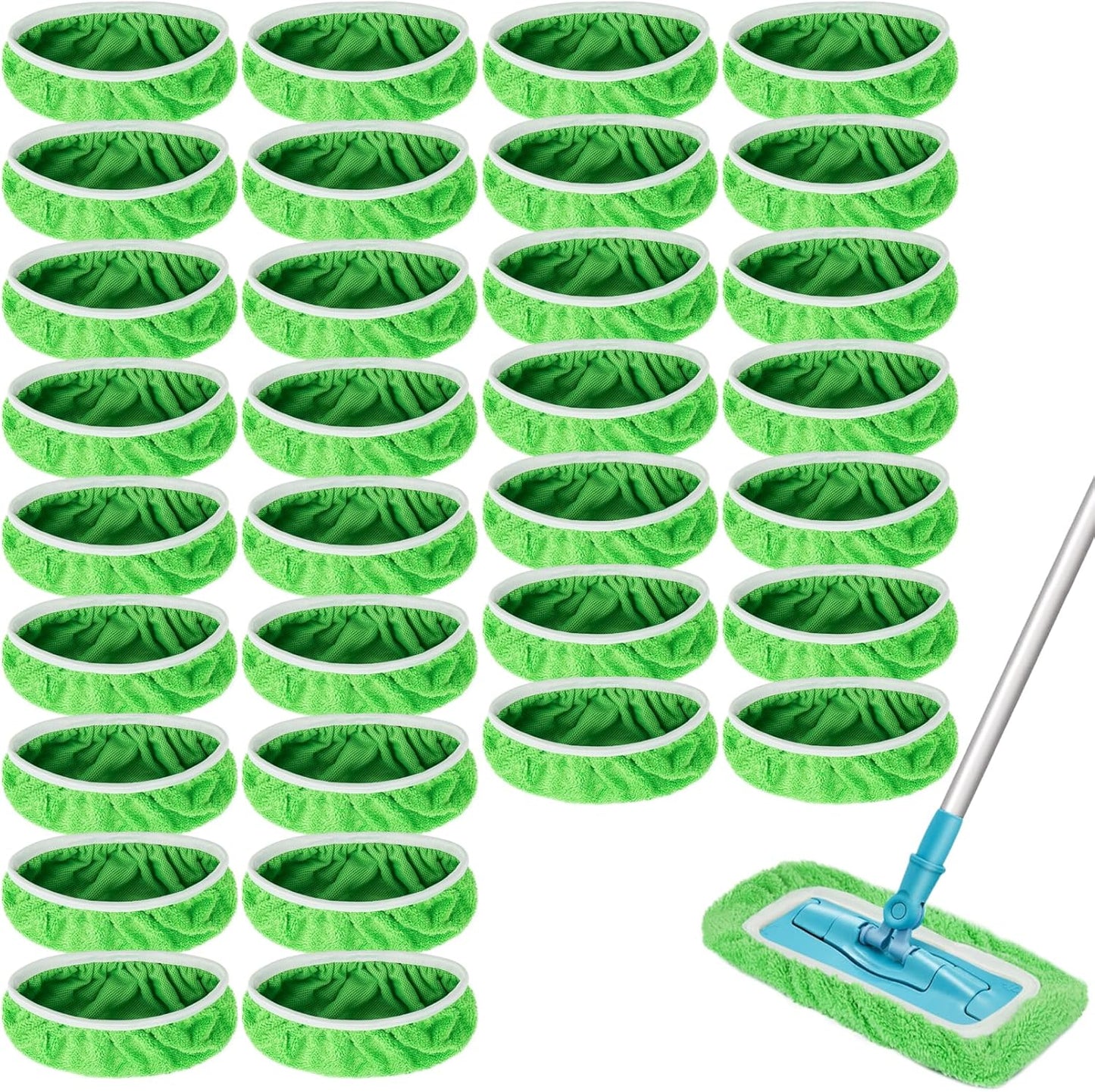 Reusable Dry Sweeping Cloths Microfiber Wet Mop Pads Compatible with Swiffer Sweeper Mop Replacement Sweeping Mopping pad Refills for Hardwood Surface Floor Cleaning (32)