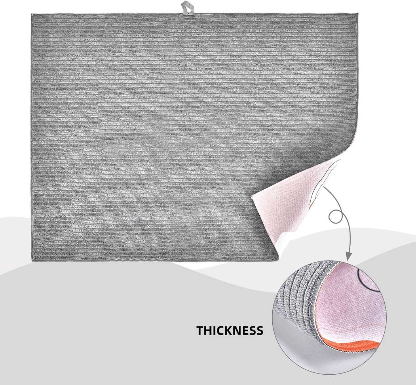 Green Floral Leaf Dish Drying Mat For Kitchen Counter 18 X 24 Inch Absorbent Dish Mat Reversible Drainer Drying Kitchen Mat