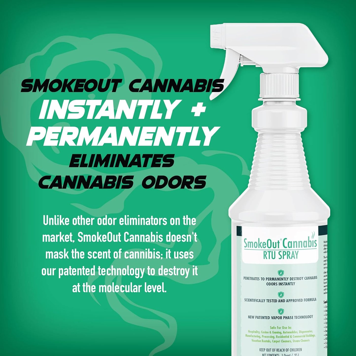 SmokeOut - Commercial Strength Odor Eliminator - Neutralizer, Deodorizer, Odor Remover (32 ounce)