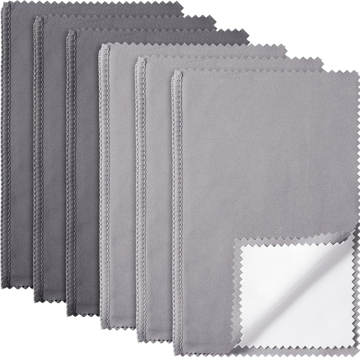 Breling 6 Pcs Silver Jewelry Polishing Cloths 6 x 8 inches Jewelry Cleaning Cloth Sterling Polish Cloths for Jewelry