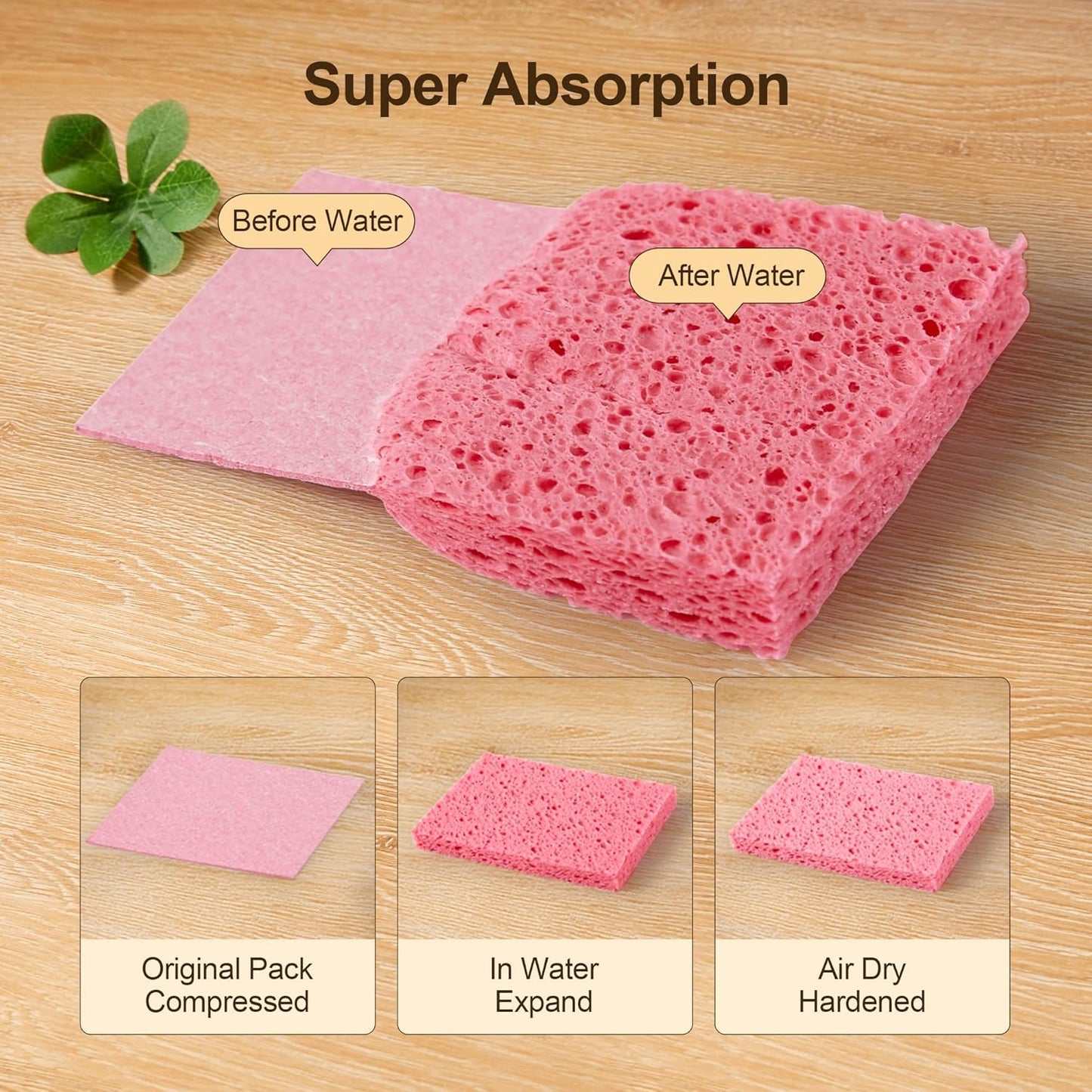 JOYMOOP Dish Sponge Scrubber, Cellulose Sponges Kitchen for Non-Scratch Washing Dishes, Household Cleaning Scrub Natural Sponge, Pack of 24 Colorful Sponges