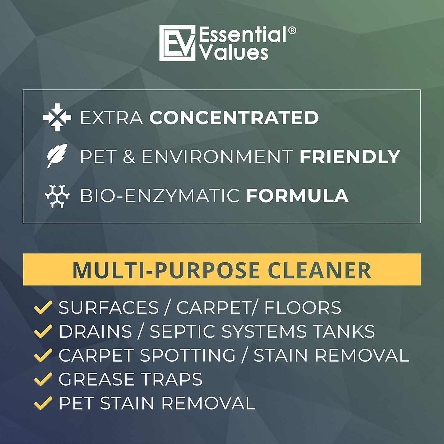 Enzyme Cleaner (1 Gallon / 128 Fl OZ), Drain Cleaner, Made in USA – Multi-Purpose Solution- Stop Odors in its Tracks | Odor Eliminator, Stain Remover, General Cleaning – for Residential & Commercial