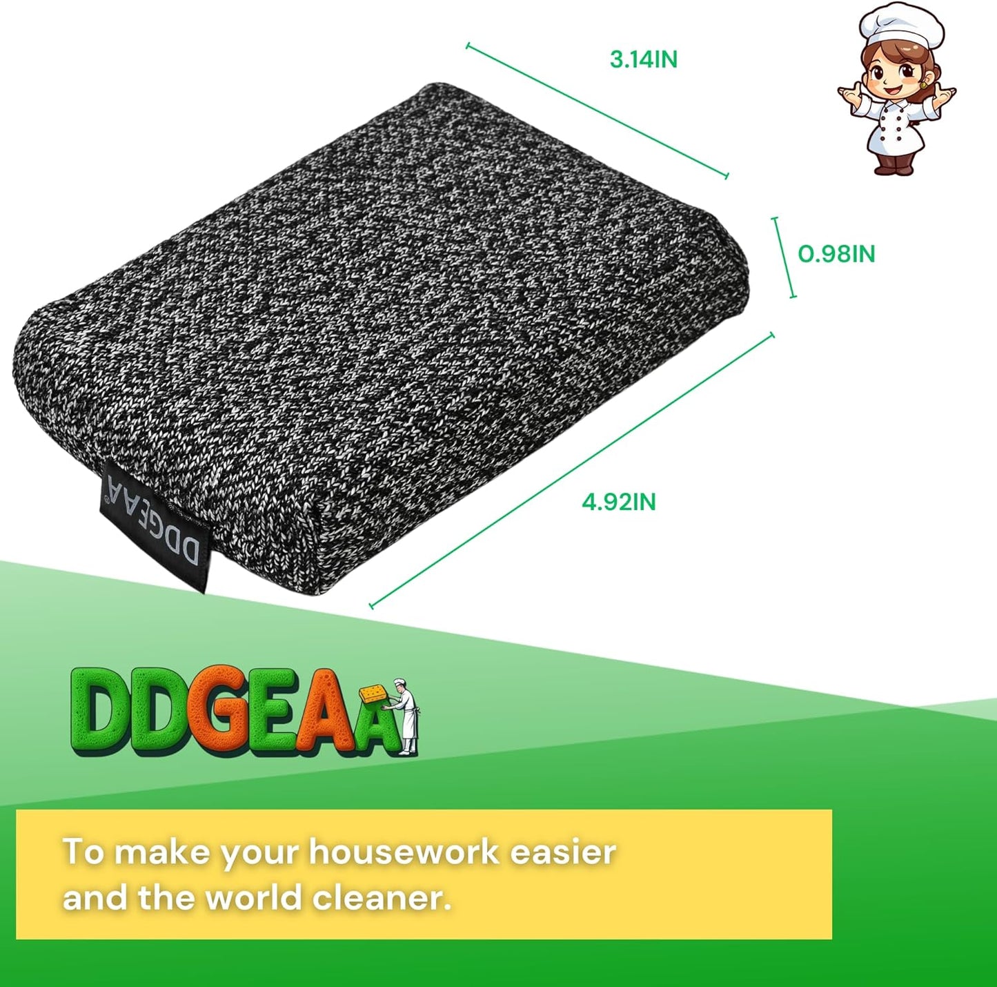 Heavy - Duty Kitchen Sponge - 20 Times More Durable, Scratch Free, Suitable for Non - Stick Cookware - Cut - Resistant, Multi - Purpose Cleaning Supplies for Home (4 Pack, Grey)