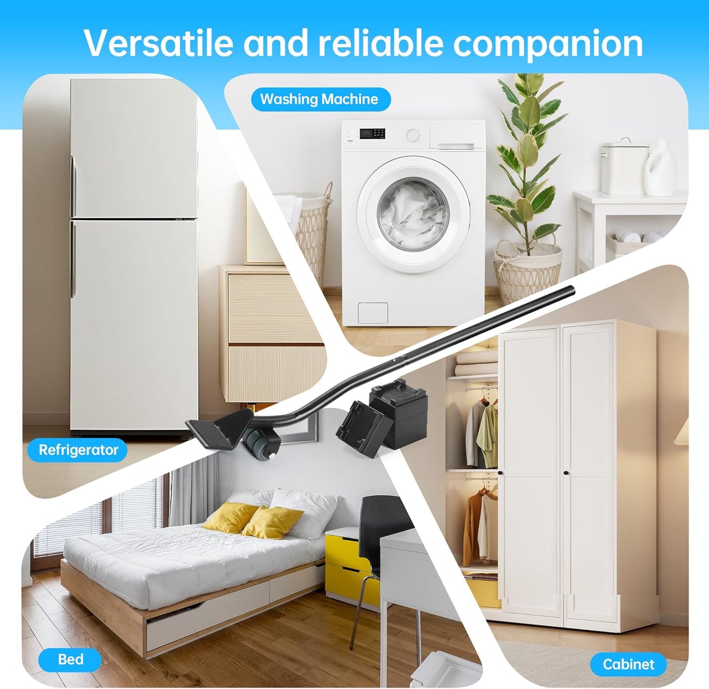 Furniture Lifter Tool, Appliance Lifter, Save 80% Effort, Lift Up to 800 Pounds Heavy Items, Furniture Lifter Jack for Heavy Furniture Appliance, Safely and Easily