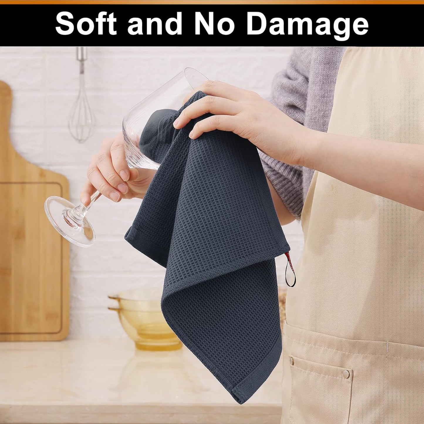 Homaxy 100% Cotton Waffle Weave Dish Cloths - 12 Pack Soft and Absorbent Dish Towels - 12 x 12 Inches Quick Dry Dish Rags - Multiple Colour