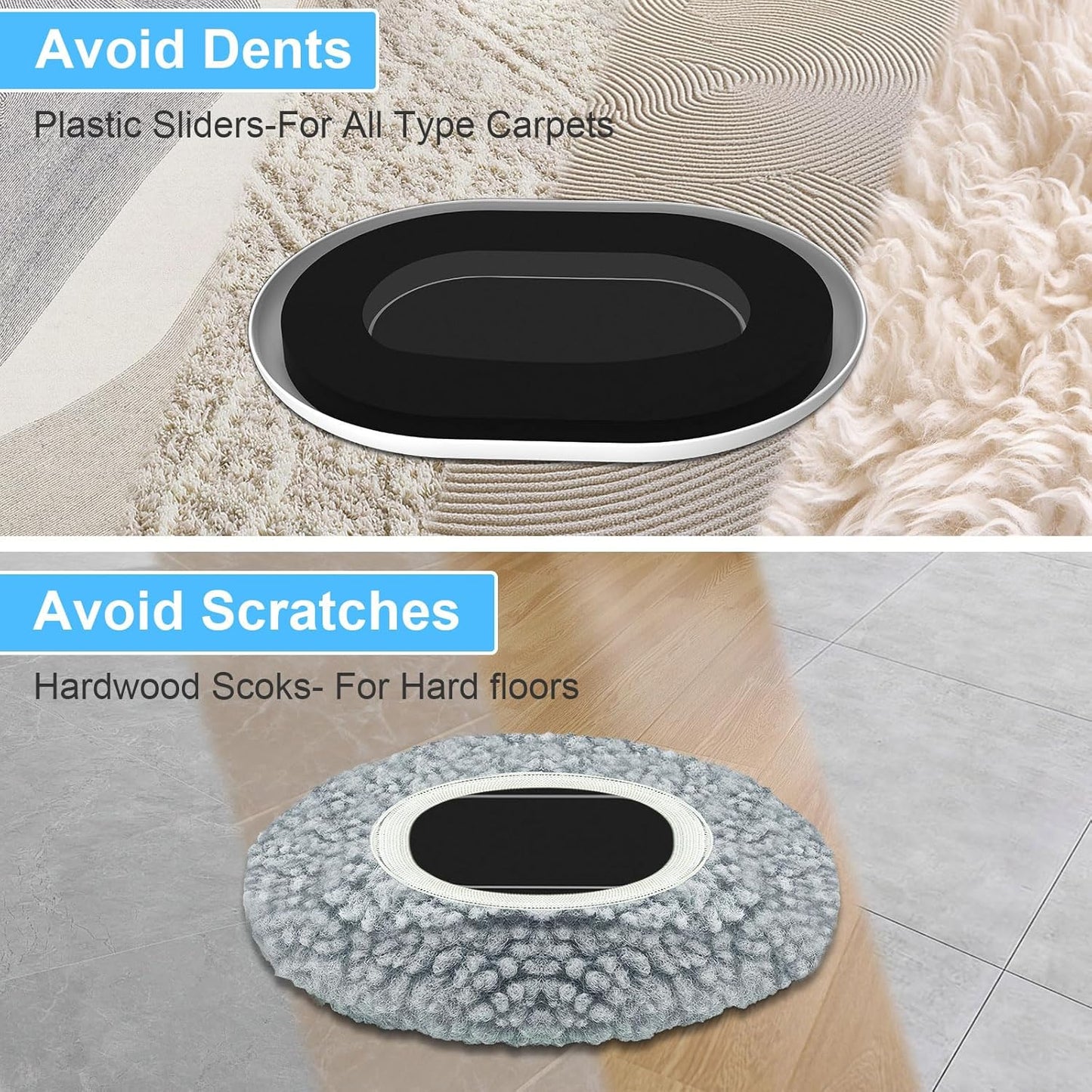 Furniture Sliders for Hardwood Floors: Multi-Surface 3-in-1 Furniture Movers Sliders - Moving Pads with 8PCS Carpet Sliders+4PCS Hard Floor Socks+1 Lifter - Protect Floor and Easily Move Furniture