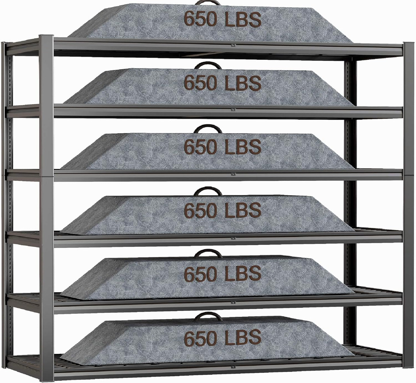 60" Wide Heavy Duty Garage Shelving Adjustable 6 Tier Garage Storage Shelves 3900LBS Metal Shelving Unit Industrial Utility Shelf, 84" H x 60" W x 24" D