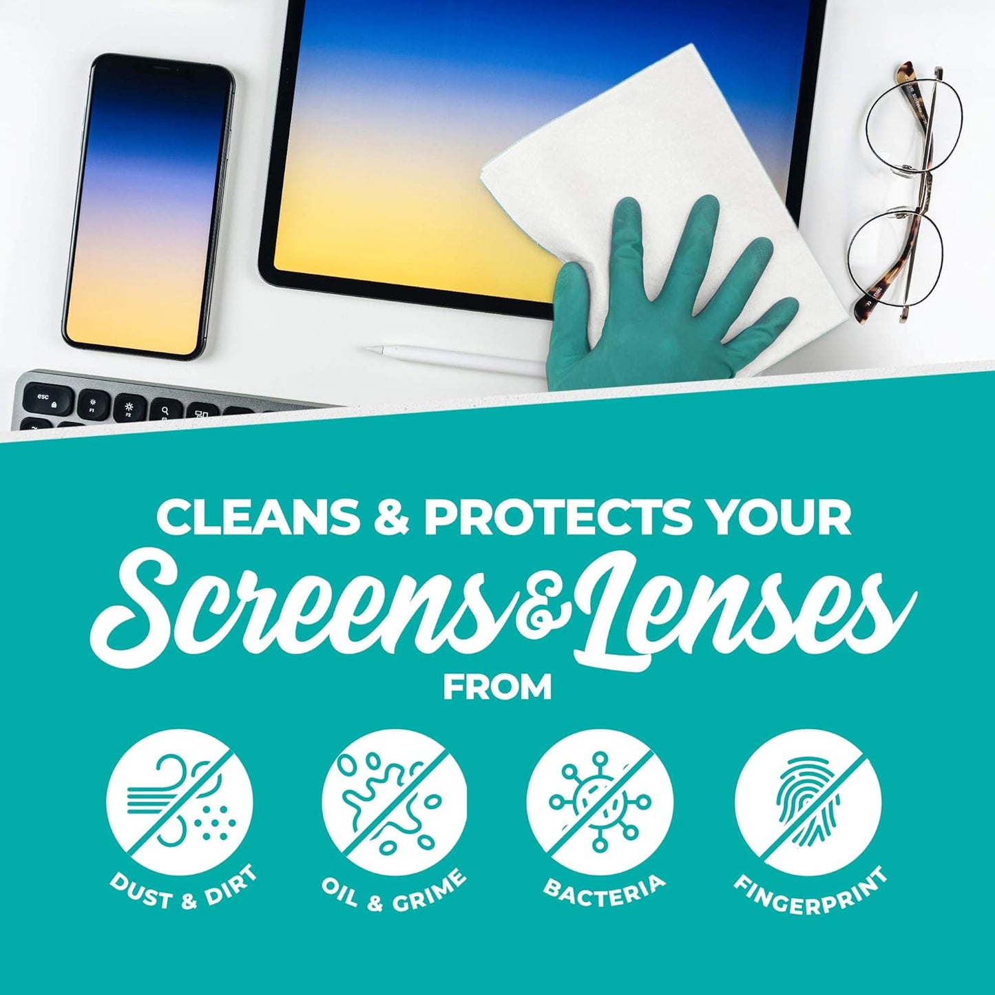 Molly's Marvelous Cloth, Streak-Free, Lint-Free Microfiber Cleaning Cloth, Polishing Cloth for Glass, Stainless Steel, Use for Kitchen, Bath, Cars, Detailing, Reusable(17" by 16") (2pk, White)