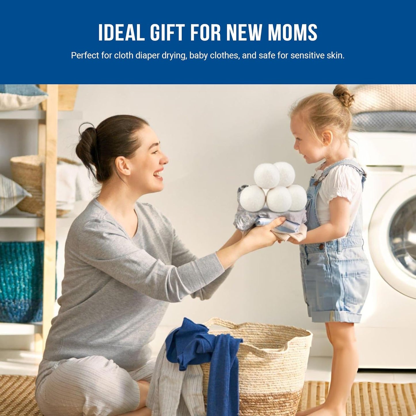 Ezhippie Quality Wool Dryer Balls - 6 XL Pack - 1000+ Loads - Pure Organic Wool - Reusable Natural Fabric Softener Perfect with Essential Oils, Reduce Clothing Static and Wrinkles