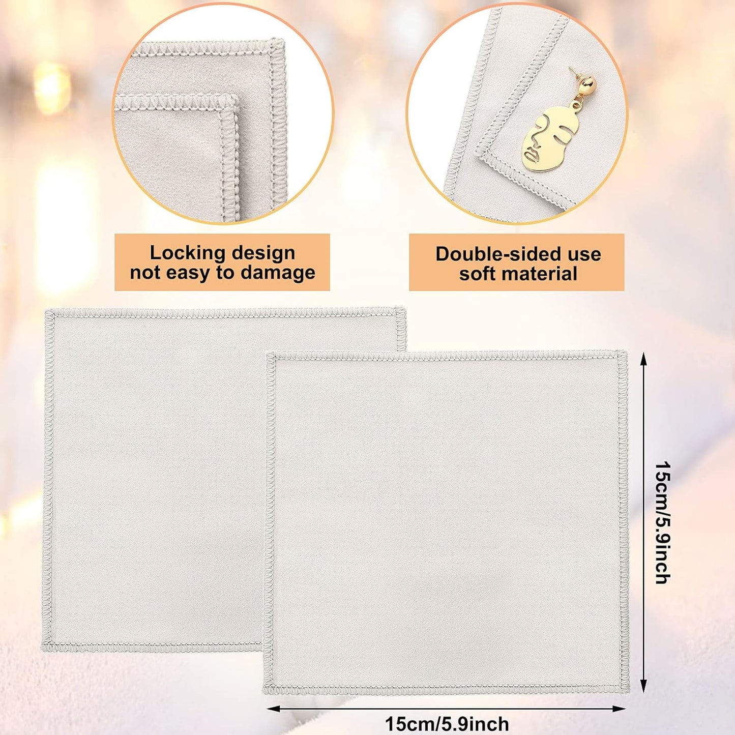 Patelai 6 Pieces Silver Polish Set, 4 Silver Cleaning Horsehair Brushes with 2 Pieces Polish Cloth Jewelry Cleaning Kit for Detail Work, Jewelry Tarnish Silverware Plateware(Classic)