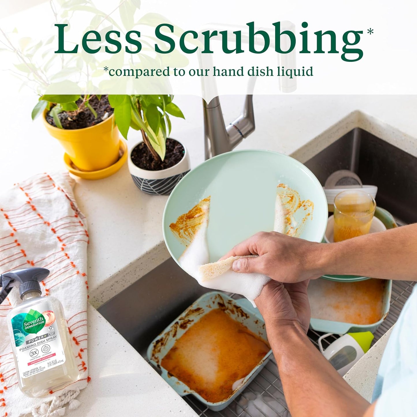 Seventh Generation Foaming Dish Spray, Power+ Mandarin Orange, 3 Powerful Grease Fighters, 16 Fl Oz