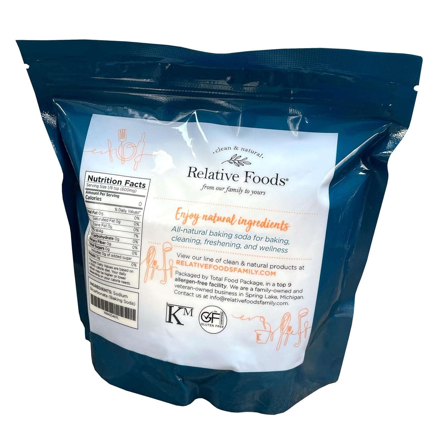 Baking soda (2 Lbs) for cooking, cleaning & More - Gluten Free sodium bicarbonate baking mix w/no preservatives - mined from the earth with nothing added, pure bulk baking soda for baking