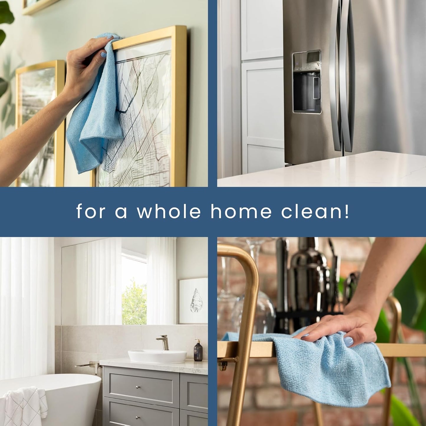 S&T INC. 150 Pack Microfiber Cleaning Cloth, Bulk Towels for Home, Reusable Microfiber Towels for Cars, Cleaning Rags, Light Blue, 11.5 Inches x 11.5 Inches, 150 Count