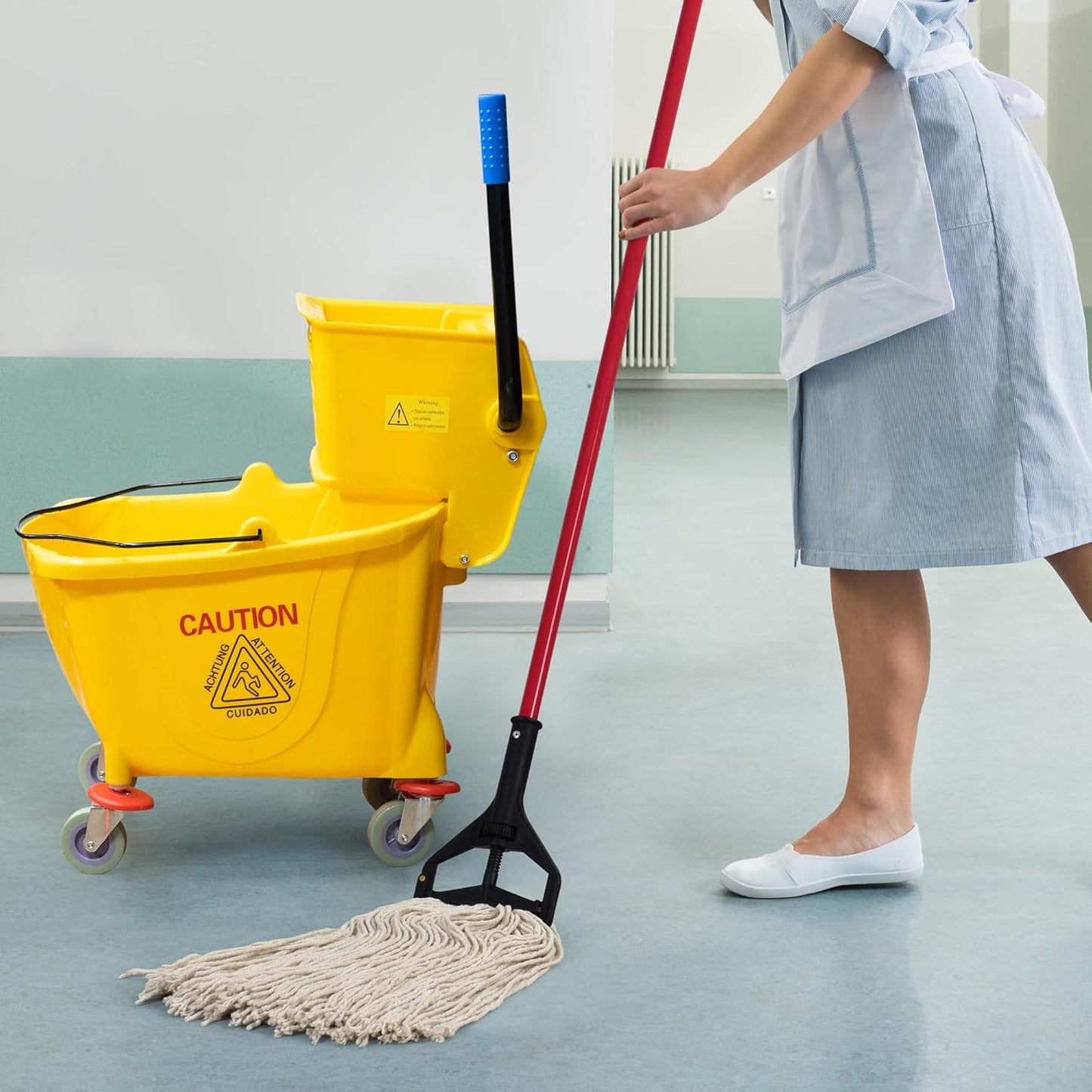 Matthew Cleaning 24oz 3Pack Cotton Floor Mop,Cotton Looped-Open String Heavy Duty String Refills, Universal Headband Blend Material,Mop Head Replacement for Home, Industrial and Commercial Use(White)