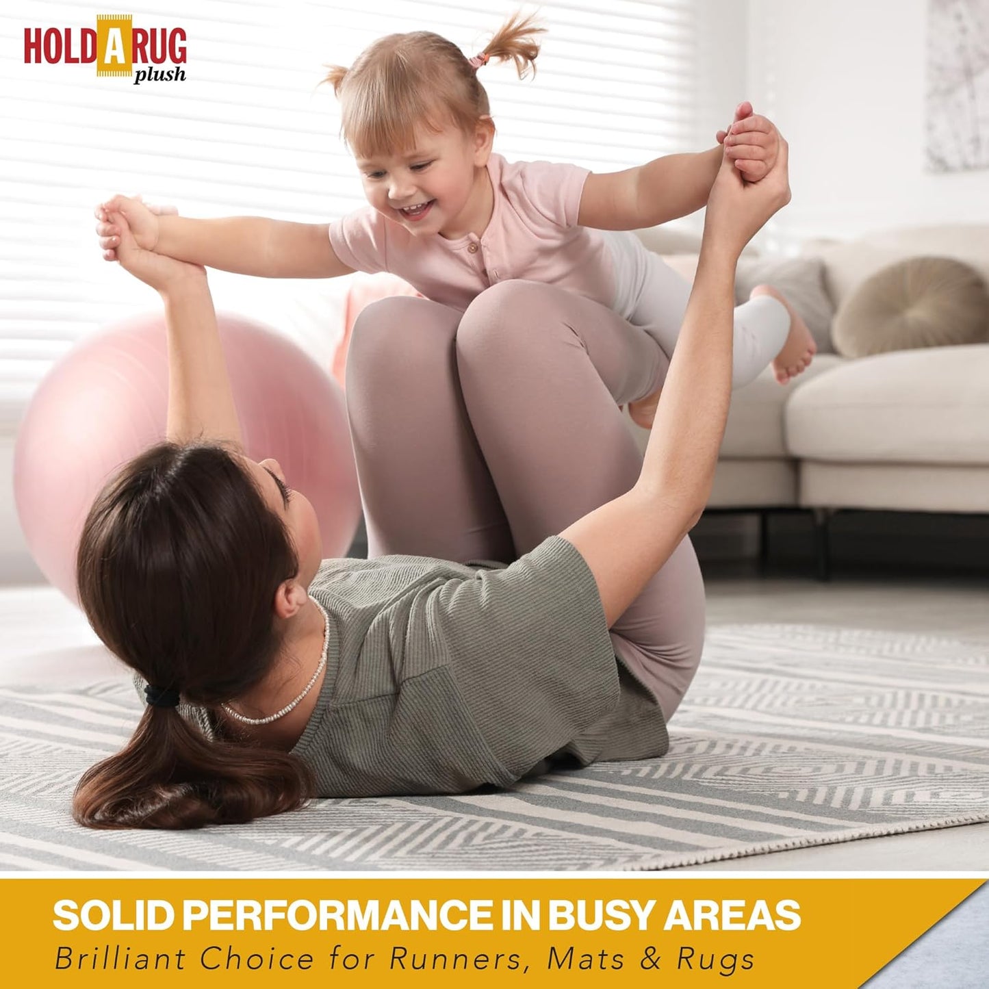 Hold-a-Rug Plush 5' Round Nonskid, Nonslip Rug Pad, Reversible Gripper, ¼ Thick, Safe for All Floors and Carpet, Keep Area Rugs Secure