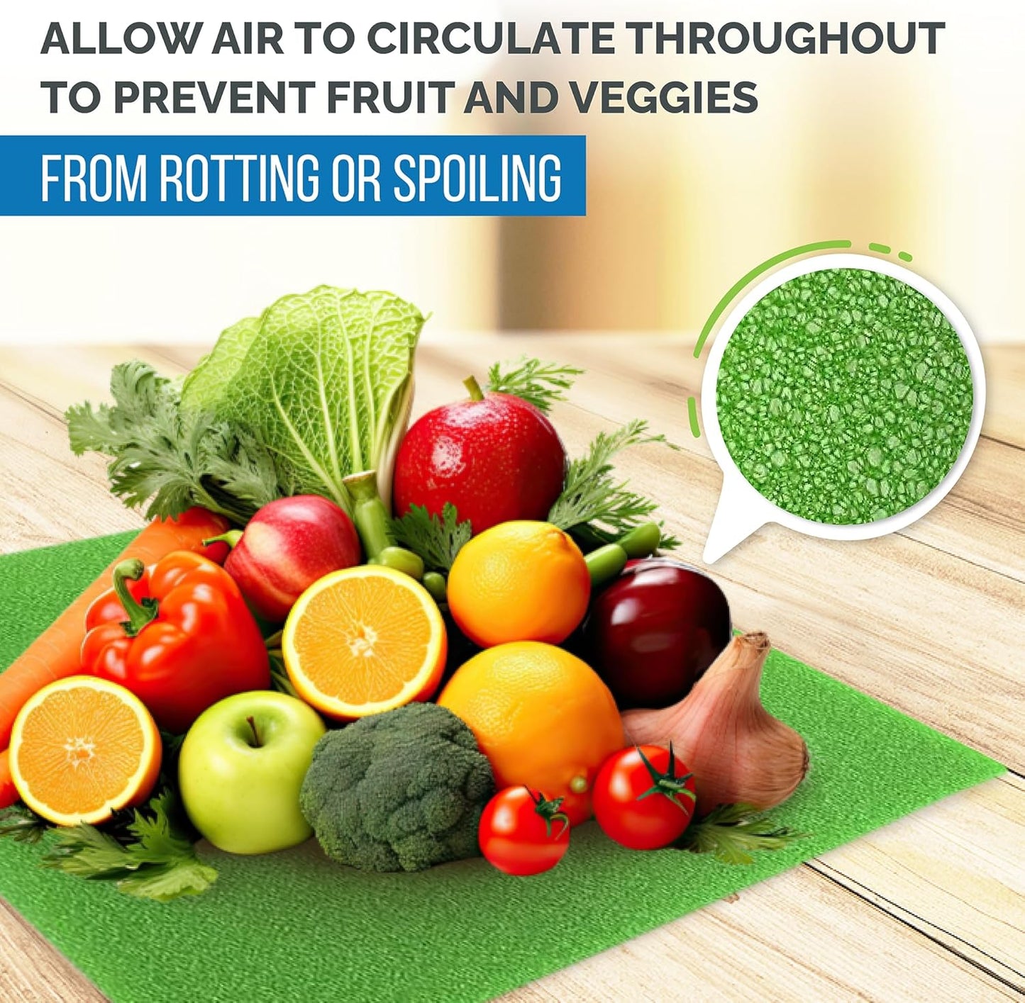 Dualplex® Fruit & Veggie Life Extender Liner for Fridge Refrigerator Drawers, 12x15 Inches (4 Pack) – Extends The Life of Your Produce & Prevents Spoilage