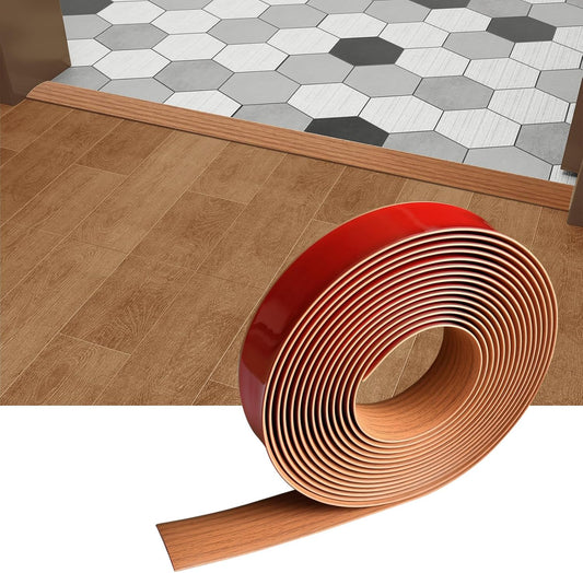 Floor/Door Flat Transition Strip & Self Adhesive Vinyl Edge Trim - Laminate Gap Covering Joining Strip