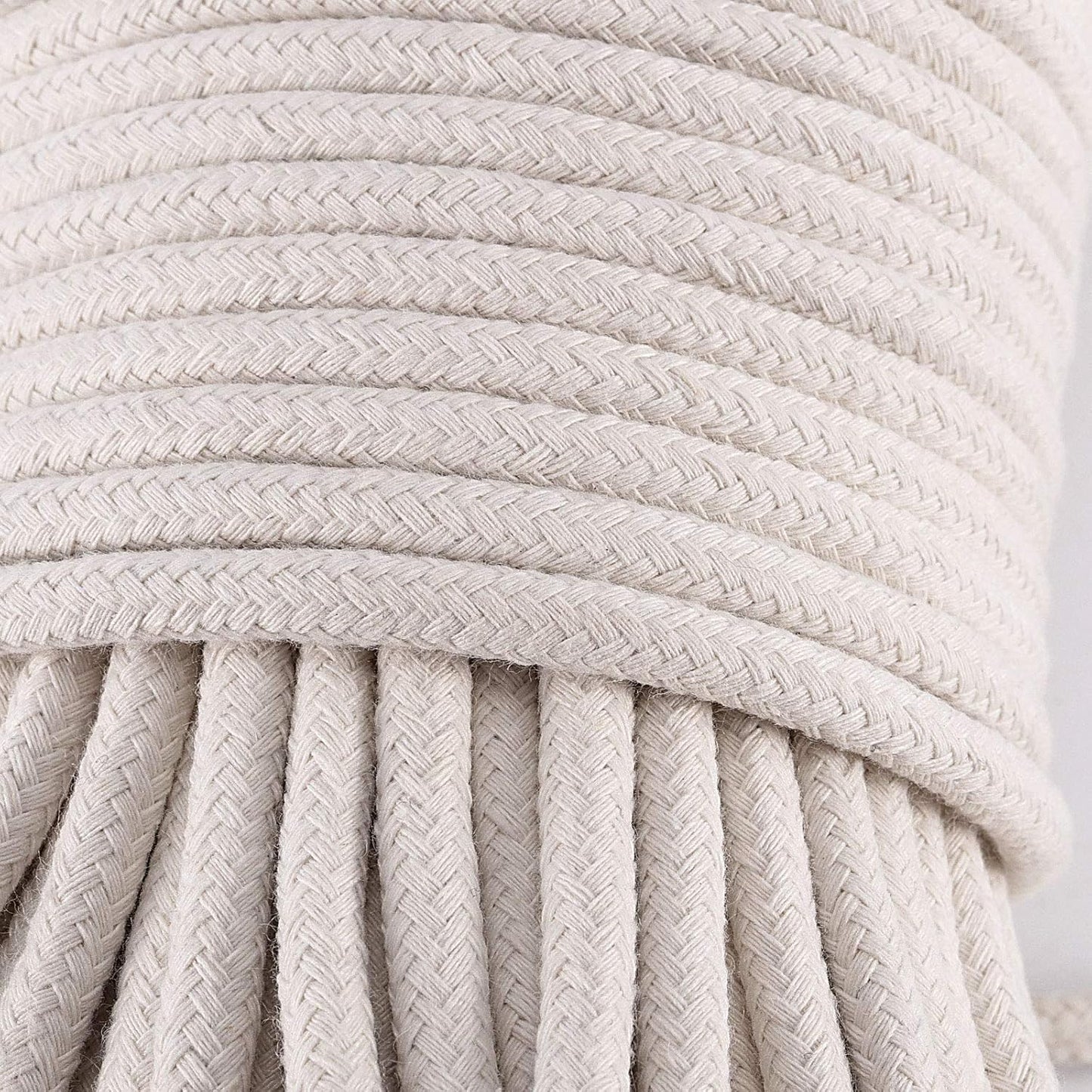 328 Feet 1/4 Inch White Natural Cotton Rope, Cotton Clothesline Rope, All-Purpose Craft Rope for Clothes Hanger, Garden Flower Potted Plants, Laundry Line Dryer