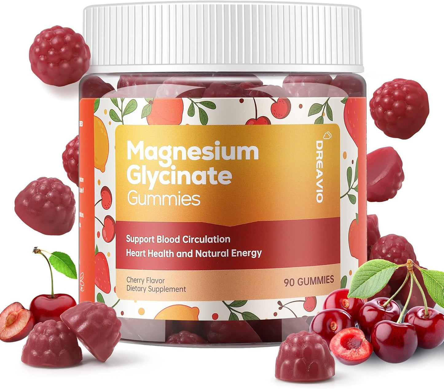 90 Count Magnesium Glycinate Gummies 400mg w/Ashwagandha Supplement - Sugar Free Zinc Magnesium Glycinate Supplement Ashwagandha Gummies for Adults