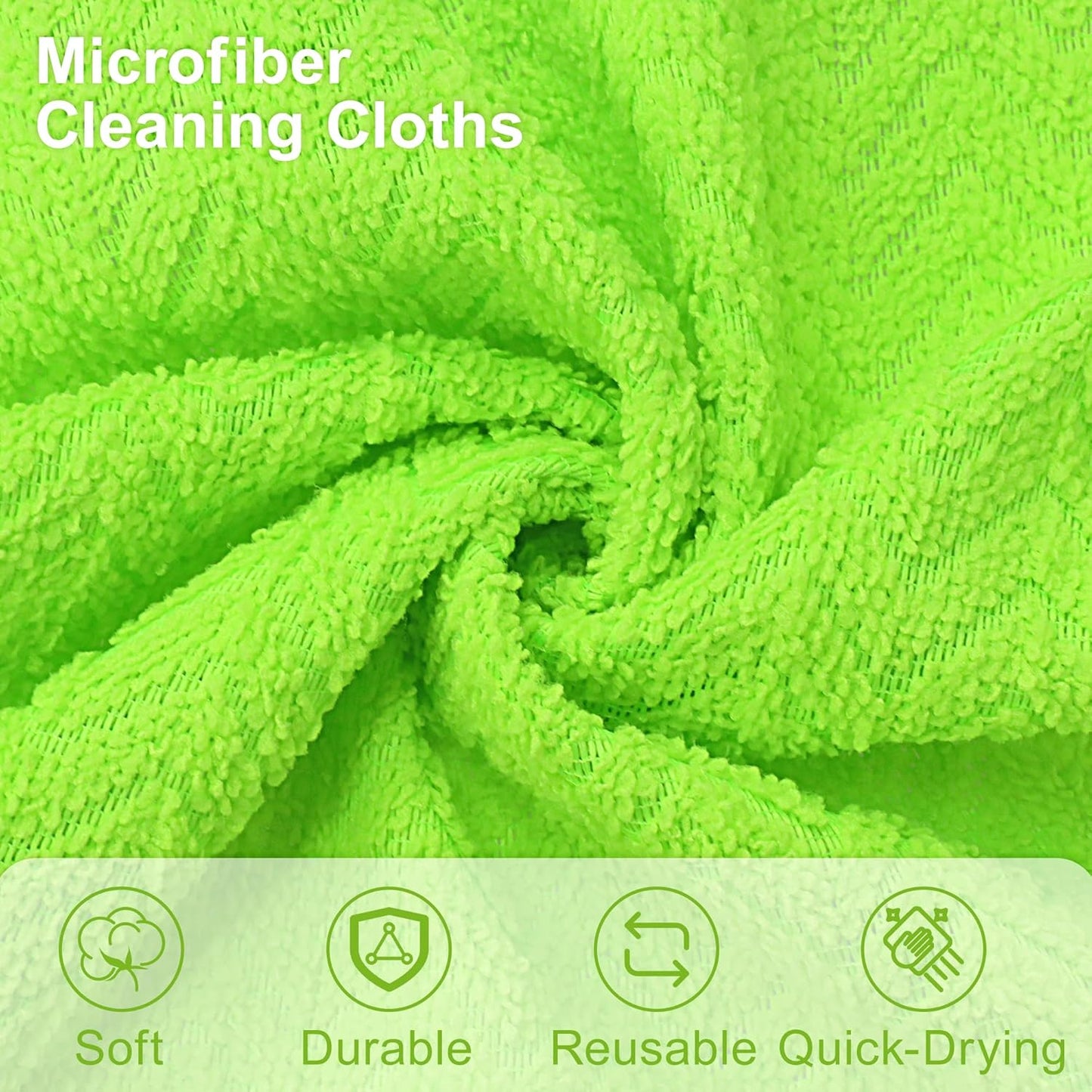 LIVOS Microfiber Cleaning Cloth Roll - 80 Pack, Reusable Paper Towels, Microfiber Towels for Cars, Super Absorbent Lint Free Cleaning Rags for House, Kitchen, Window-Wave Green, 11.5"x11.5"