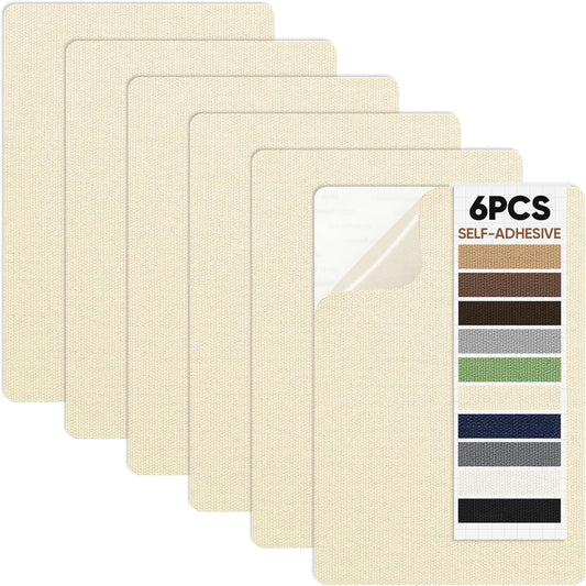 Canvas Patch 5.5 x 8 Inches 6Pcs Self-Adhesive Waterproof Canvas Patch Kit for Repairing Tents,Sofas,Boat Covers,Camping Chair,Awnings,Car Seats.(Beige Yellow)