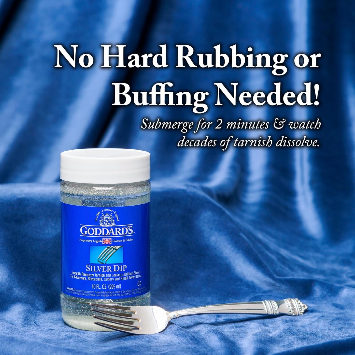 Goddard’s Silver Cleaner Dip – Silver Jewelry Cleaner Solution for Hard-to-Reach Silverplate, Cutlery & Small Items – Professional Use Silver Tarnish Remover – Silverware Cleaning Supplies (1 Gal)