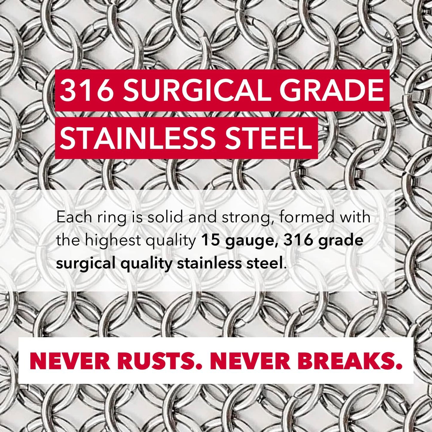 Knapp Made CM Scrubber 6" Small Ring Cast Iron Scrubber - Cast Iron Cleaner for Hard Anodized Cookware, Pre-Seasoned Pans, Dutch Ovens, Iron Pans, Grills and Skillet. Chain Mail Scrubber Cast Iron