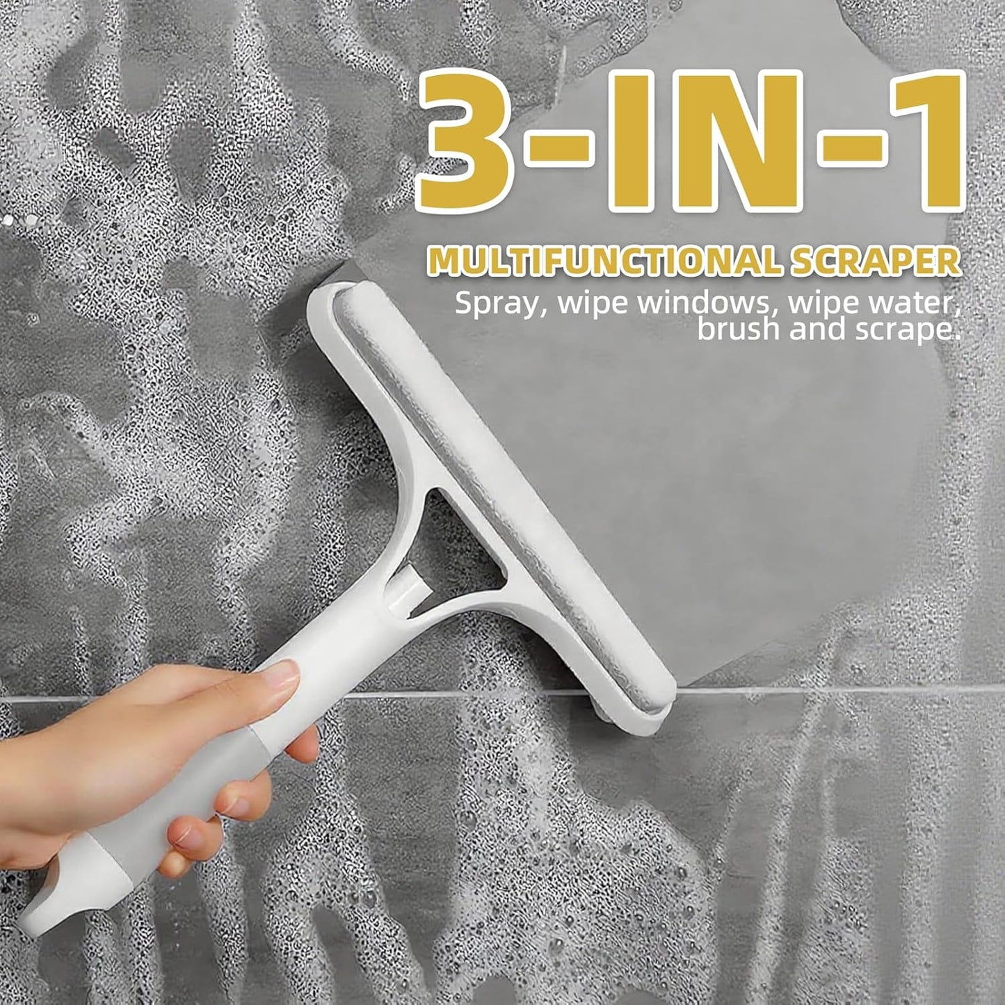 3 in 1 Spray Squeegee, 3 in 1 Window Squeegee Cleaner, Window Squeegee with Spray, WindowSqueegee Cleaner Tool with SprayBottle for Car Home Windows Mirrors, 3 Pcs