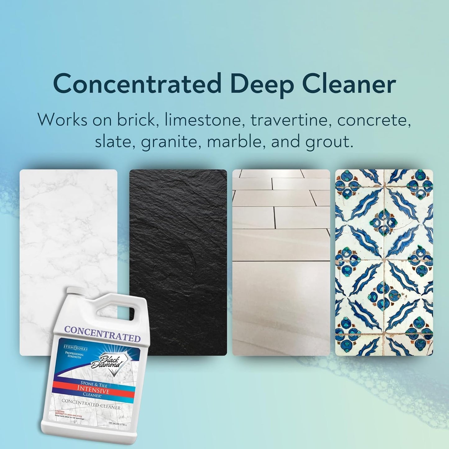 Black Diamond Stoneworks Stone & Tile Intensive Cleaner: Concentrated Deep Cleaner, Marble, Limestone, Travertine, Granite, Slate, Ceramic & Porcelain Tile.