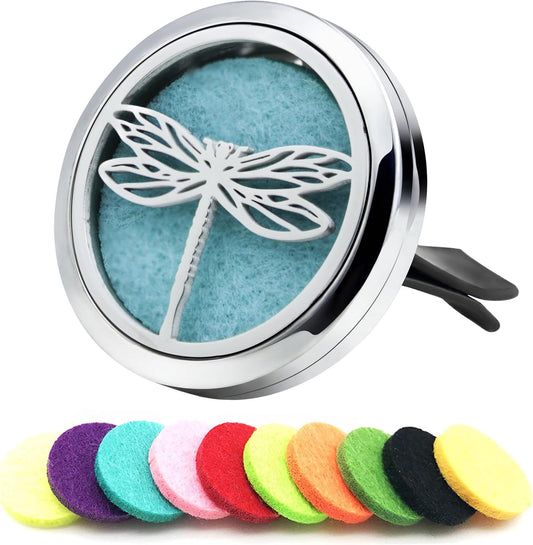 Car Diffuser Vent Clip 30mm Aromatherapy Essential Oil Automotive Diffuser Air Fresheners Vent Clips Car Accessories for Women Birthday Gifts (Dragonfly)