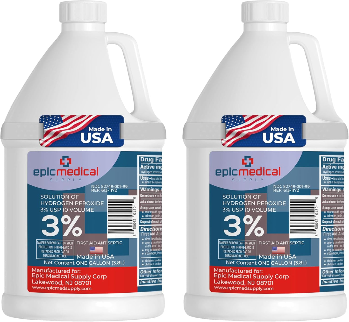 3% Hydrogen Peroxide - First Aid Antiseptic & Multipurpose Cleaner - Topical Wash for Cuts, Scrapes and Minor Cuts - H2O2 Hydrogen Peroxide 3 Percent USP Solution (2 Gallon)