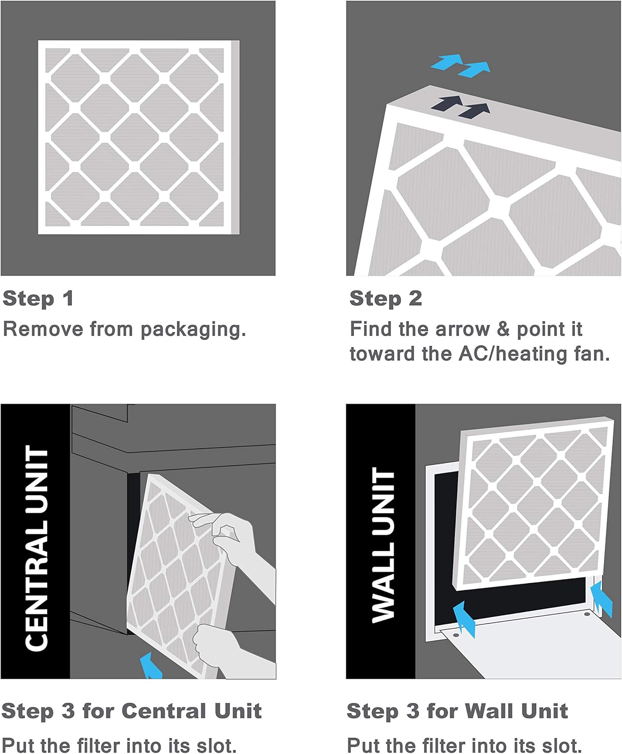 Aerostar Air Filters 19 1/2 x 19 1/2 x 1 MERV 8,Healthier Air For Your Home, 19 1/2" x 19 1/2" x 3/4", Box of 6