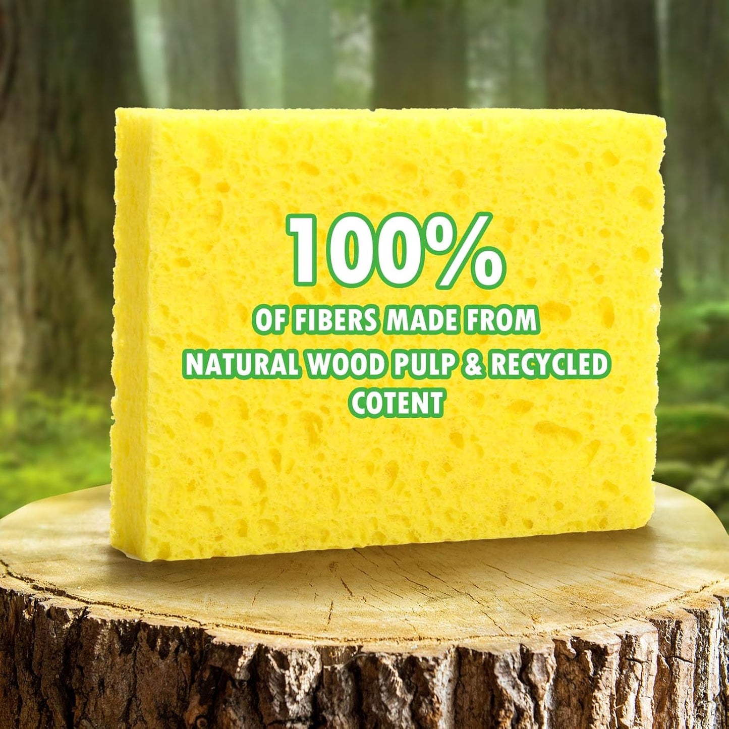 12 Counts Multipurpose Kitchen Sponges Pack Compostable Biodegradable Compressed Cellulose Sponges 18X Super Absorption POP UP Eco Sponge for Household Use