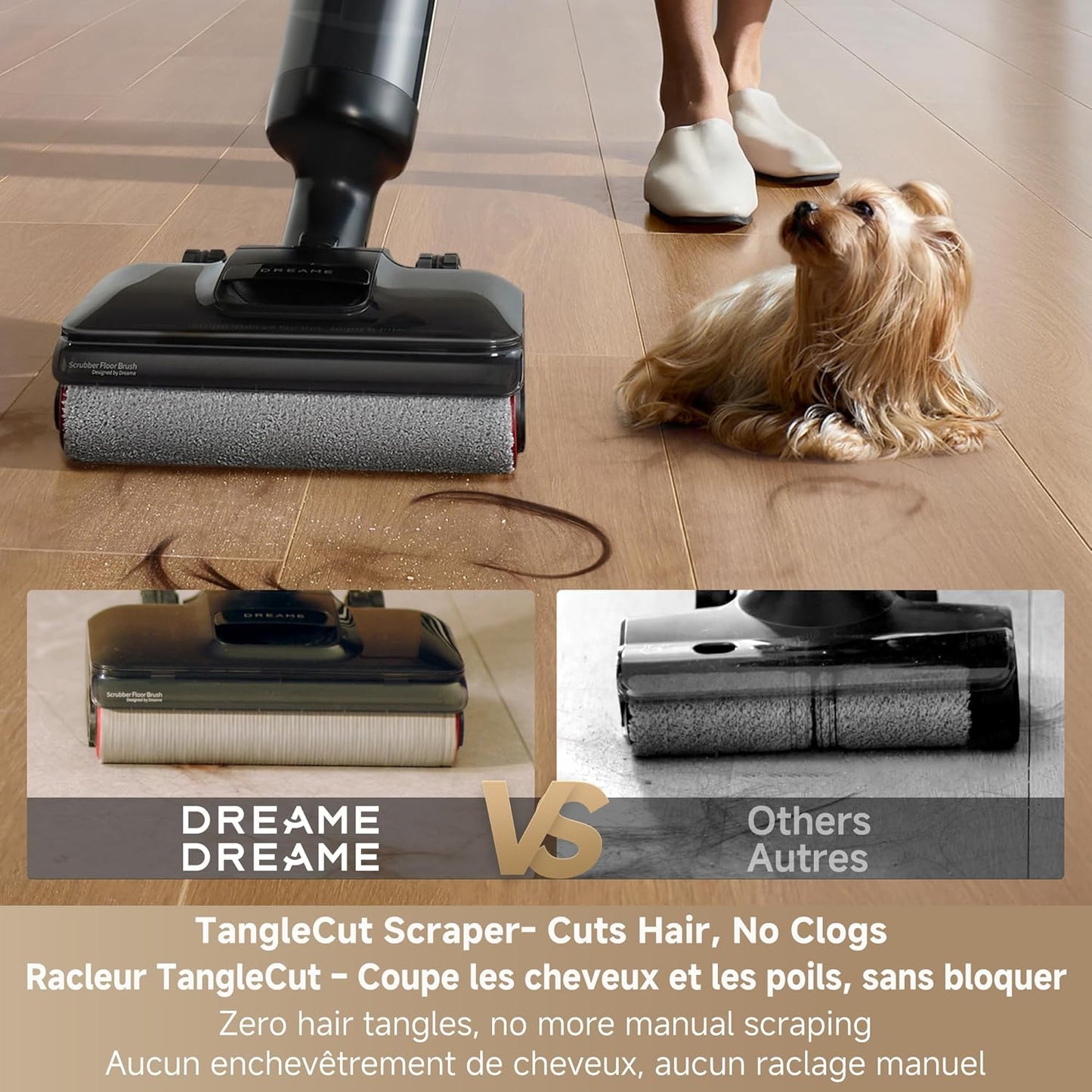 DREAME H12 FlexReach Vacuum Mop, 0 Tangle Wet Dry Vacuum Cleaner, Cordless Vacuum Mop All-in-One for Hard Floors, 180° Lie-Flat Floor Cleaner Machine with 194°F Hot Self-Cleaning, 50Mins Runtime