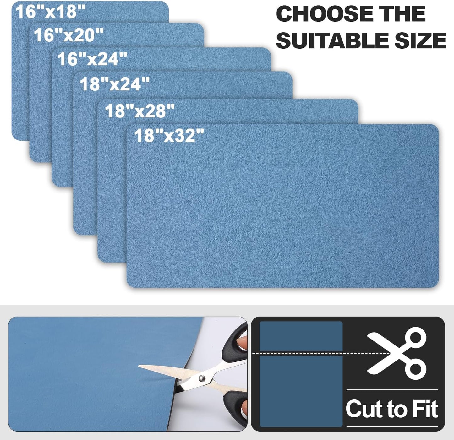 Dish Drying Mat for Kitchen Counter | Coffee Bar Mat for Countertops | Heat Resistant Drainer Mat with Non-slip Rubber Backed | Hide Stain Kitchen Absorbent Draining Mat | Blue 18"x32"