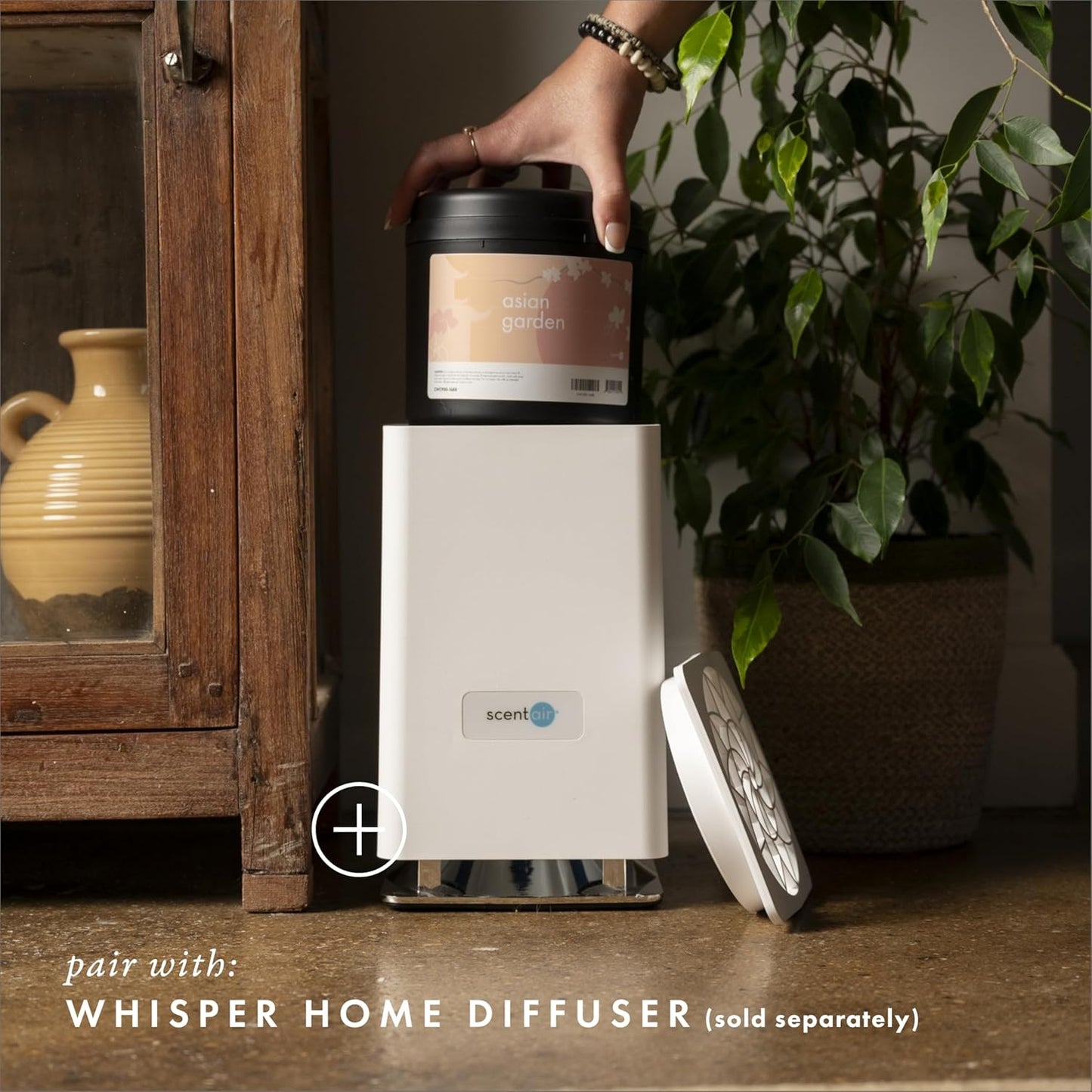 ScentAir Whisper Home Monthly Plug-in Refill, Fragrance Cartridge for Home and Office, Asian Garden