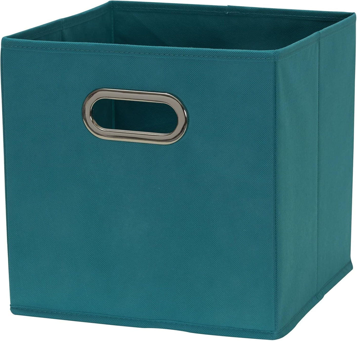 Household Essentials 83-1 Foldable Fabric Storage Bins | Set of 6 Cubby Cubes with Handles | Aqua