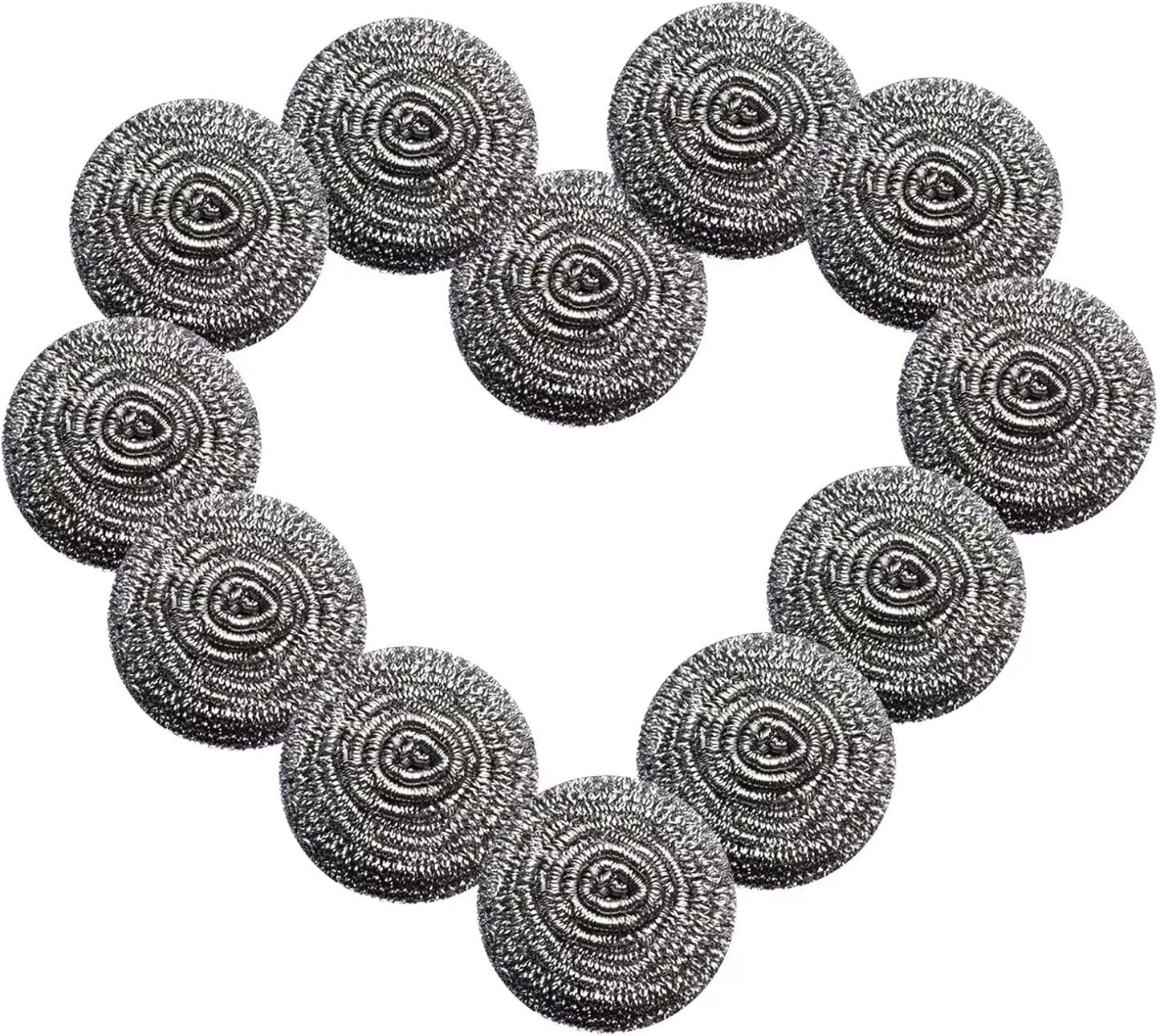 12Pcs Steel Wool Scrubber - Steel Wool for Cleaning Dish Pots Pans Grills Stainless Steel Scrubber for Kitchen Sinks Cleaning Steel Wool Pads Metal Scrubber