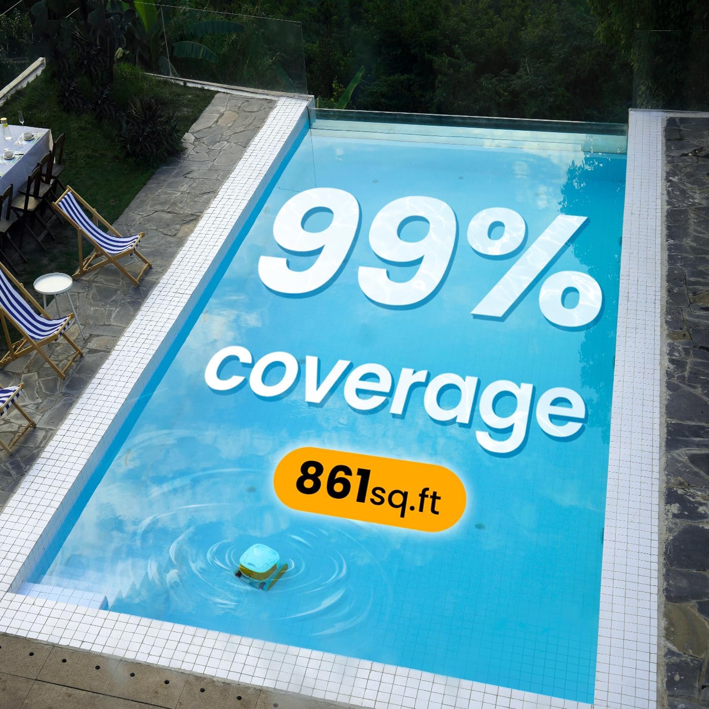 Hydro 3 Cordless Robotic Pool Cleaner, 150W Pool Vacuum with Wall Climbing Function, 200mins Runtime, 2 Brushless Motor + 4.1L Filter Basket Ideal for Inground Aboveground Pools