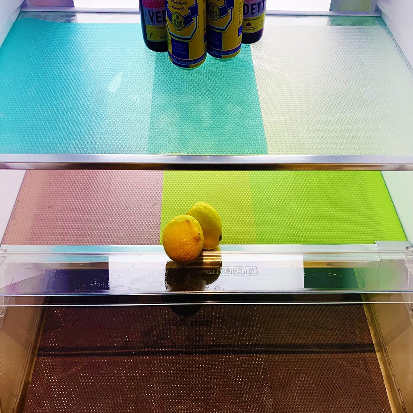 8Pcs Refrigerator Liners, Washable Fridge Liner Mats Covers Pads for Glass Shelf Cupboard Cabinet Drawer Home Kitchen Accessories Organization (Clear)