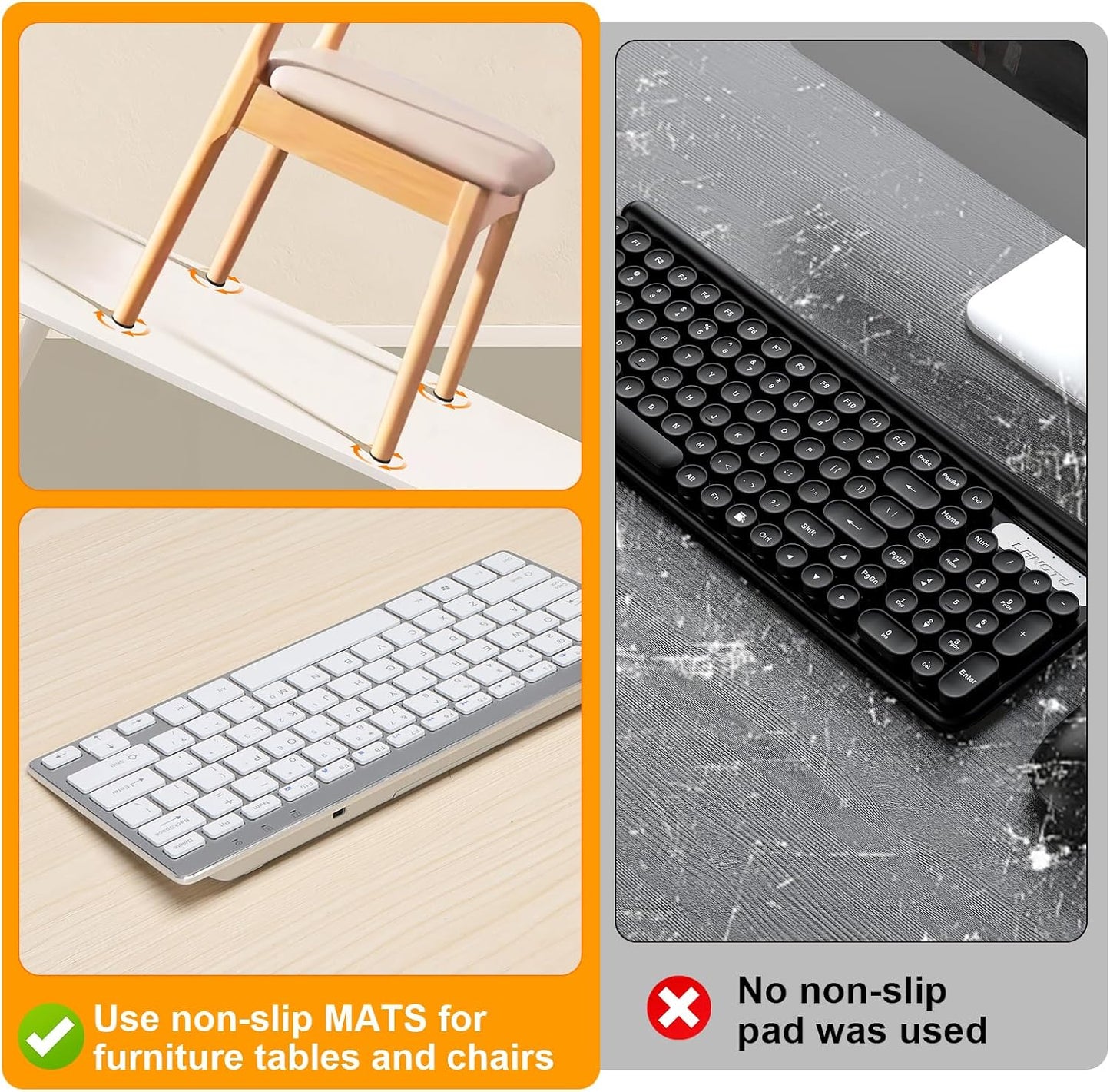 CHUNZEXI Non Slip Furniture Pads 12 PCS 4" x 1", Self Adhesive Rubber Grippers for Furniture Legs, Anti Skid Floor Protectors, Prevent Scratches & Sliding